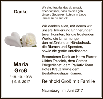 Todesanzeige von Maria Groß von HNA